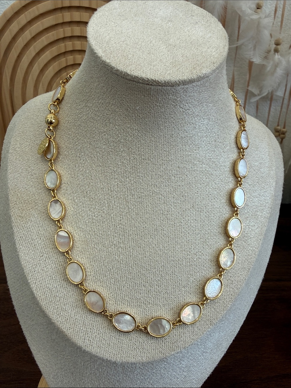 By Alexa Rae Gold-Tone Mother of Pearl Link Necklace